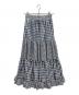 POPPY（ポピー）の古着「ギンガムチェックティアードスカート」｜ネイビー×アイボリー
