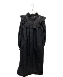 freada（フリーダ）の古着「レースフリルドレス」｜ブラック