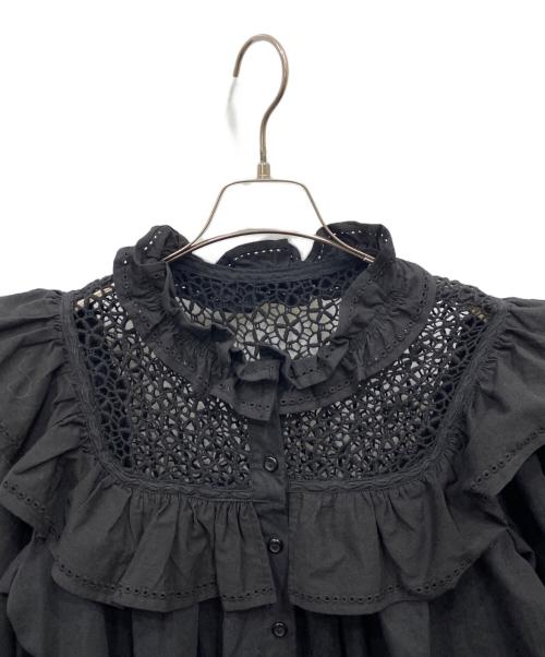 freada（フリーダ）freada (フリーダ) レースフリルドレス ブラック サイズ:ONE SIZEの古着・服飾アイテム