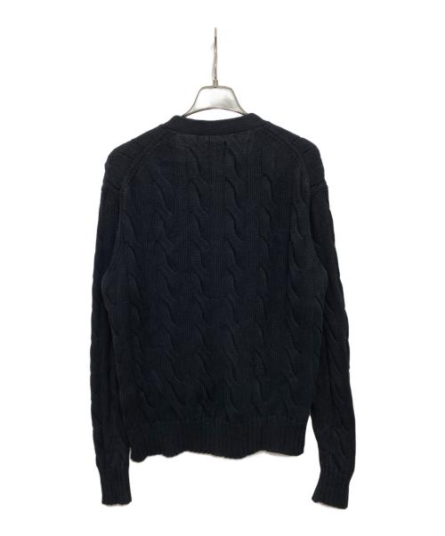 POLO RALPH LAUREN（ポロ・ラルフローレン）POLO RALPH LAUREN (ポロ・ラルフローレン) ポニーロゴケーブルニットカーディガン ブラック サイズ:XSの古着・服飾アイテム