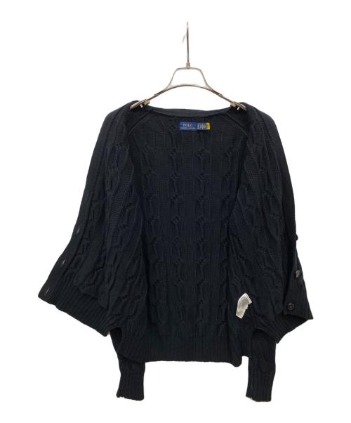 POLO RALPH LAUREN（ポロ・ラルフローレン）POLO RALPH LAUREN (ポロ・ラルフローレン) ポニーロゴケーブルニットカーディガン ブラック サイズ:XSの古着・服飾アイテム