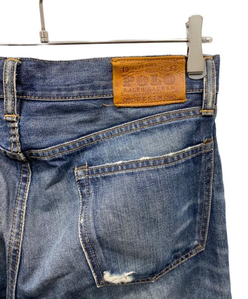 POLO RALPH LAUREN（ポロ・ラルフローレン）POLO RALPH LAUREN (ポロ・ラルフローレン) ダメージデニムパンツ ブルー サイズ:ｗ32の古着・服飾アイテム