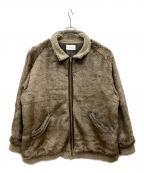 soerteソエルテ）の古着「ニットドッキングファージャケット」｜ブラウン