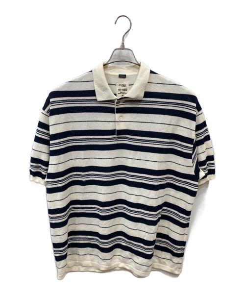 nanamica（ナナミカ）nanamica (ナナミカ) Stripe Polo Sweater ホワイト×ネイビー サイズ:Lの古着・服飾アイテム
