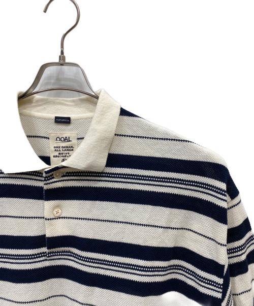 nanamica（ナナミカ）nanamica (ナナミカ) Stripe Polo Sweater ホワイト×ネイビー サイズ:Lの古着・服飾アイテム