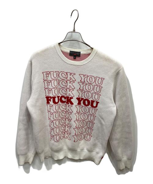 SUPREME（シュプリーム）Supreme (シュプリーム) Hysteric Glamour (ヒステリックグラマー) 17aw fuck you sweater ホワイト サイズ:Sの古着・服飾アイテム