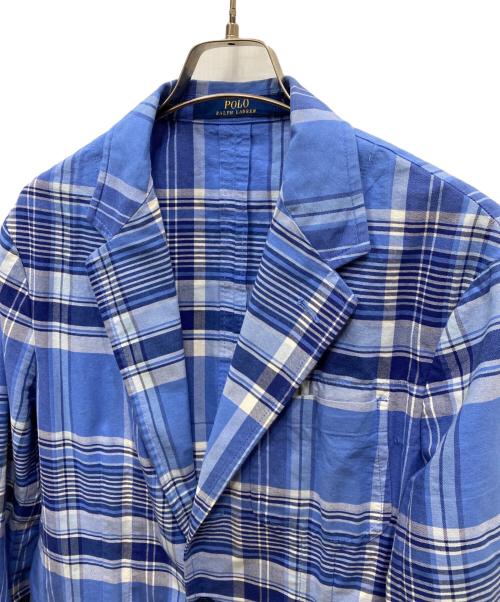 POLO RALPH LAUREN（ポロ・ラルフローレン）POLO RALPH LAUREN (ポロ・ラルフローレン) チェック柄テーラードジャケット ブルー サイズ:Ｓの古着・服飾アイテム