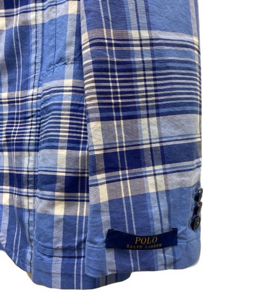 POLO RALPH LAUREN（ポロ・ラルフローレン）POLO RALPH LAUREN (ポロ・ラルフローレン) チェック柄テーラードジャケット ブルー サイズ:Ｓの古着・服飾アイテム