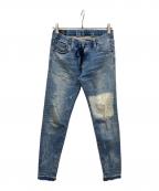 SURTサート）の古着「ダメージ加工イージーデニムパンツ」｜インディゴ