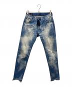 SURTサート）の古着「ペンキ加工イージーデニムパンツ」｜インディゴ