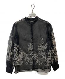 Ameri（アメリ）の古着「花柄シアーブラウス」｜ブラック