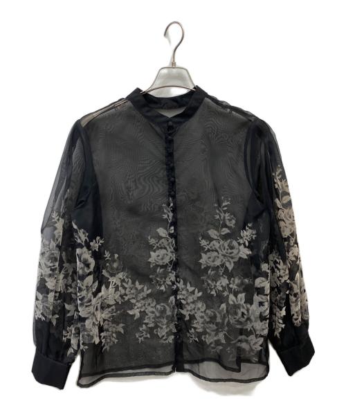 Ameri（アメリ）Ameri (アメリ) 花柄シアーブラウス ブラック サイズ:ＦＲＥＥの古着・服飾アイテム
