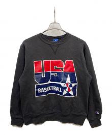 Champion（チャンピオン）の古着「90's 前Vプリントスウェット」｜ブラック