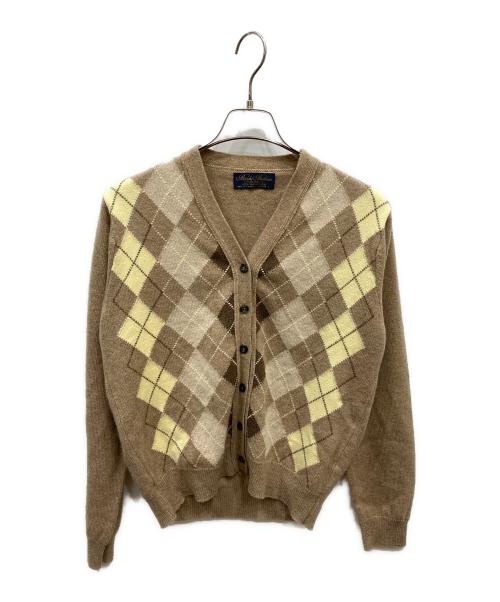 BROOKS BROTHERS（ブルックスブラザーズ）BROOKS BROTHERS (ブルックスブラザーズ) カシミヤアーガイルカーディガン ブラウン サイズ:Ｌの古着・服飾アイテム