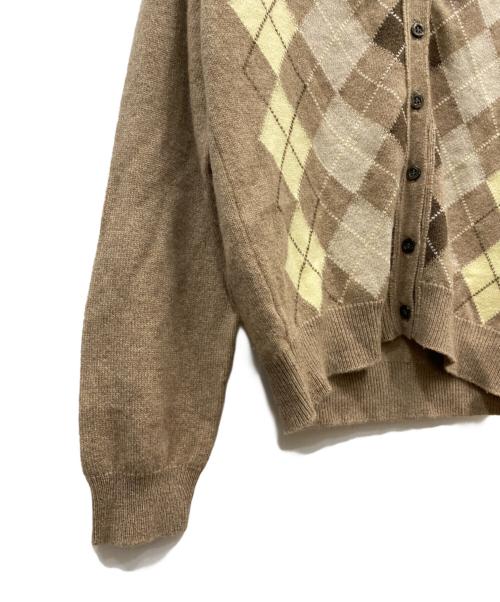 BROOKS BROTHERS（ブルックスブラザーズ）BROOKS BROTHERS (ブルックスブラザーズ) カシミヤアーガイルカーディガン ブラウン サイズ:Ｌの古着・服飾アイテム