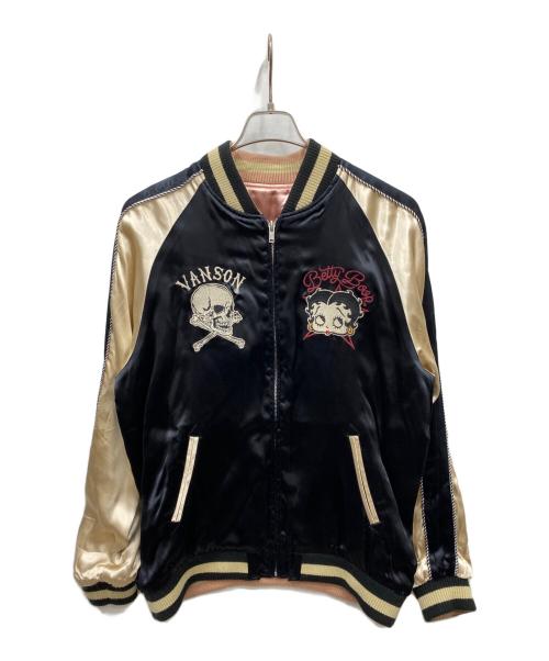 VANSON（バンソン）VANSON (バンソン) スカジャン ブラック×ピンク サイズ:XLの古着・服飾アイテム