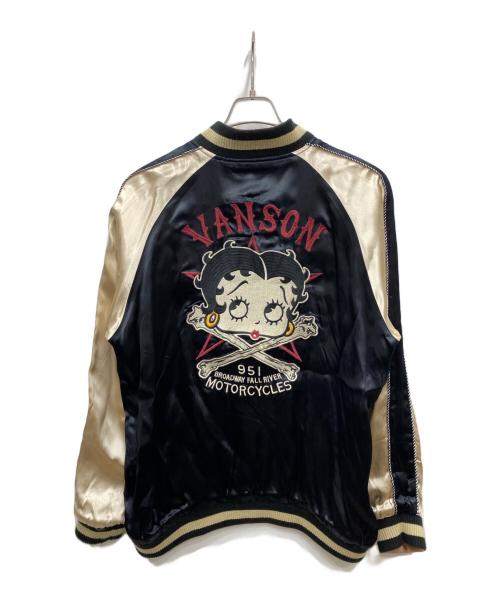 VANSON（バンソン）VANSON (バンソン) スカジャン ブラック×ピンク サイズ:XLの古着・服飾アイテム