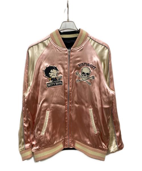 VANSON（バンソン）VANSON (バンソン) スカジャン ブラック×ピンク サイズ:XLの古着・服飾アイテム