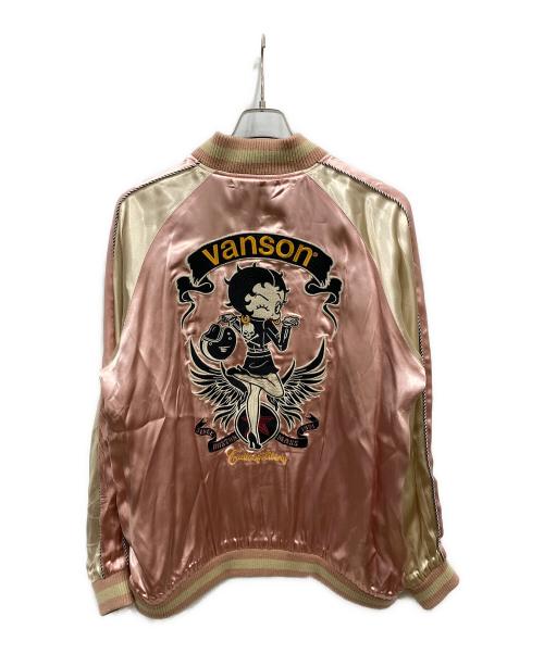 VANSON（バンソン）VANSON (バンソン) スカジャン ブラック×ピンク サイズ:XLの古着・服飾アイテム