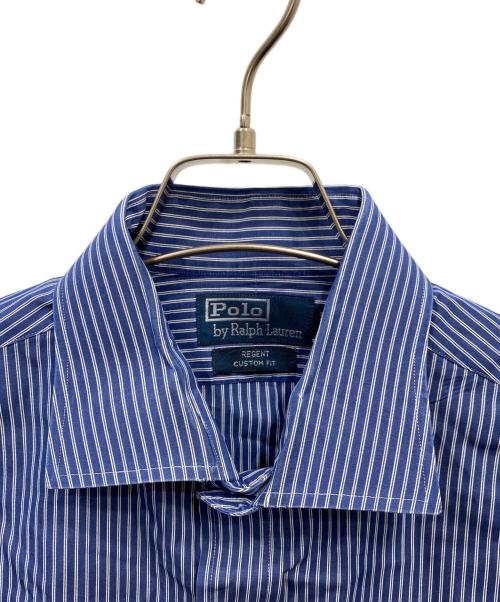 POLO RALPH LAUREN（ポロ・ラルフローレン）POLO RALPH LAUREN (ポロ・ラルフローレン) ストライプシャツ ブルー サイズ:43の古着・服飾アイテム