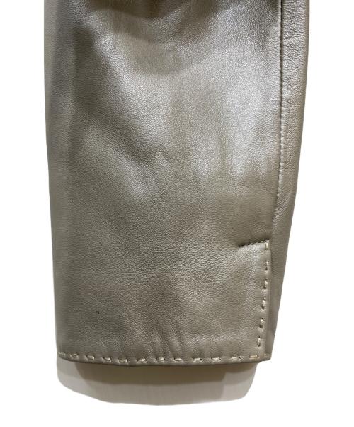 BALMAIN（バルマン）BALMAIN (バルマン) レザーテーラードジャケット グレー サイズ:13の古着・服飾アイテム