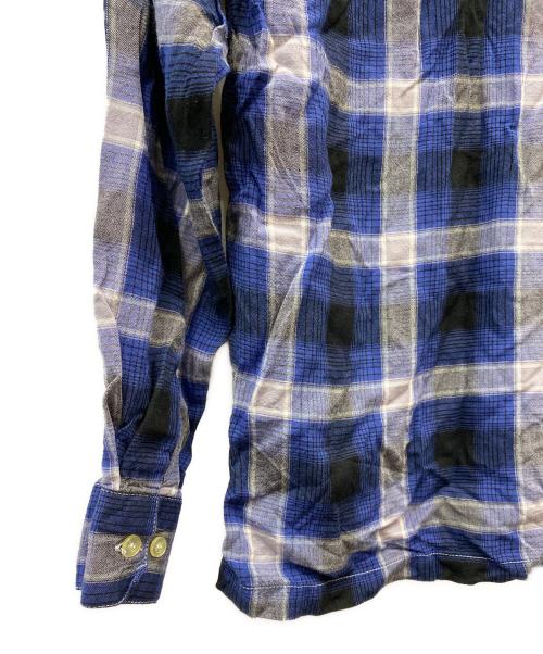 TOWN CRAFT（タウンクラフト）TOWN CRAFT (タウンクラフト) 50-60’sオンブレチェックシャツ ネイビー×ブラック サイズ:身幅実寸53cmの古着・服飾アイテム