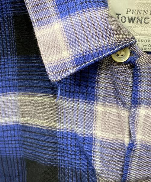 TOWN CRAFT（タウンクラフト）TOWN CRAFT (タウンクラフト) 50-60’sオンブレチェックシャツ ネイビー×ブラック サイズ:身幅実寸53cmの古着・服飾アイテム
