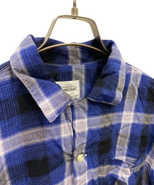 TOWN CRAFT（タウンクラフト）TOWN CRAFT (タウンクラフト) 50-60’sオンブレチェックシャツ ネイビー×ブラック サイズ:身幅実寸53cmの古着・服飾アイテム