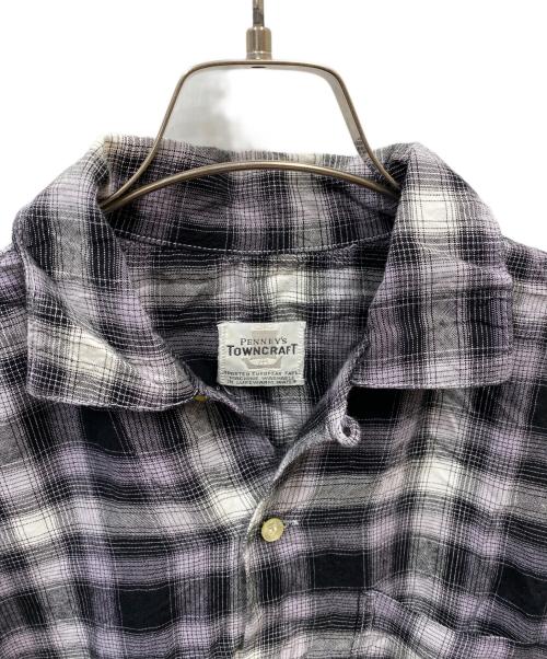 TOWN CRAFT（タウンクラフト）TOWN CRAFT (タウンクラフト) 50-60’sオンブレチェックシャツ ブラック×グレー サイズ: 身幅実寸53ｃｍの古着・服飾アイテム