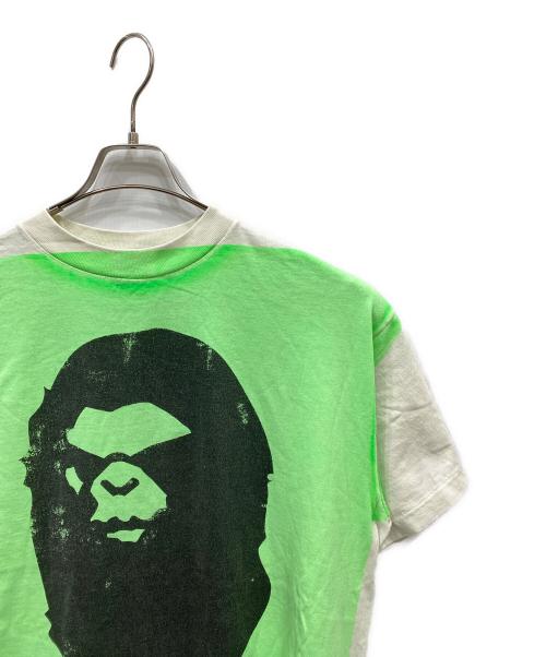 SAINT MICHAEL（セントマイケル）SAINT MICHAEL (セントマイケル) A BATHING APE (ア ベイシング エイプ) BAPE SS TEE ホワイト×グリーン サイズ:Sの古着・服飾アイテム