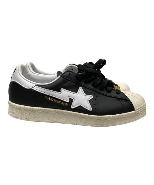 adidas（アディダス）adidas (アディダス) A BATHING APE (ア ベイシング エイプ) SUPER STAR 80S ブラック サイズ:24の古着・服飾アイテム