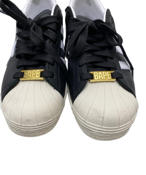 adidas（アディダス）adidas (アディダス) A BATHING APE (ア ベイシング エイプ) SUPER STAR 80S ブラック サイズ:24の古着・服飾アイテム