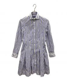 POLO RALPH LAUREN（ポロ・ラルフローレン）の古着「ストライプシャツワンピース」｜ホワイト