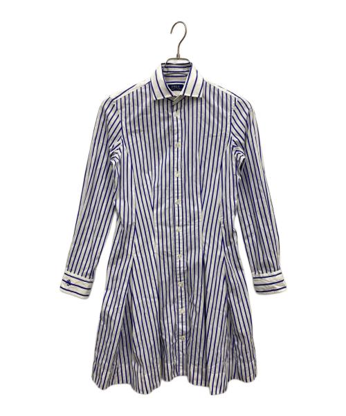 POLO RALPH LAUREN（ポロ・ラルフローレン）POLO RALPH LAUREN (ポロ・ラルフローレン) ストライプシャツワンピース ホワイト サイズ:2の古着・服飾アイテム
