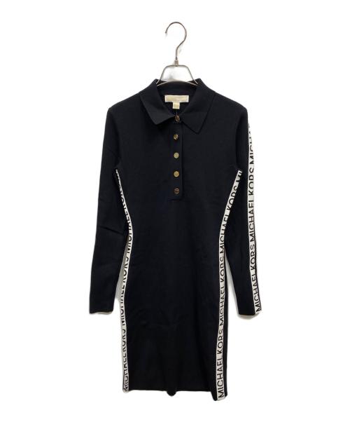 MICHAEL KORS（マイケル・コース）MICHAEL KORS (マイケル・コース) ロゴテープポロネックドレス ブラック サイズ:Sの古着・服飾アイテム