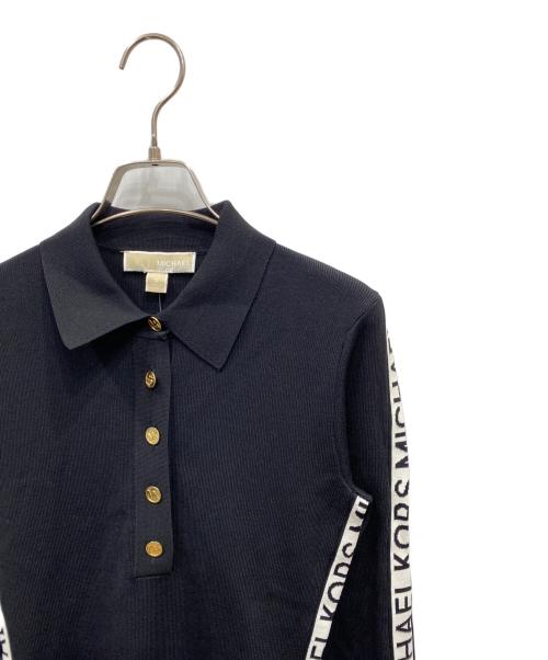 MICHAEL KORS（マイケル・コース）MICHAEL KORS (マイケル・コース) ロゴテープポロネックドレス ブラック サイズ:Sの古着・服飾アイテム