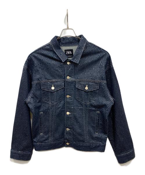 ZARA（ザラ）ZARA (ザラ) スタッズデニムジャケット ネイビー サイズ:Mの古着・服飾アイテム