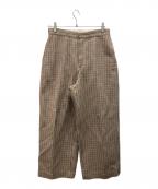 45rpm45アールピーエム）の古着「チェックワイドパンツ」｜ブラウン