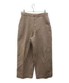 45rpm（45アールピーエム）の古着「チェックワイドパンツ」｜ブラウン