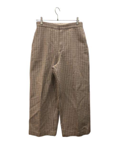 45rpm（45アールピーエム）45rpm (45アールピーエム) チェックワイドパンツ ブラウン サイズ:3の古着・服飾アイテム