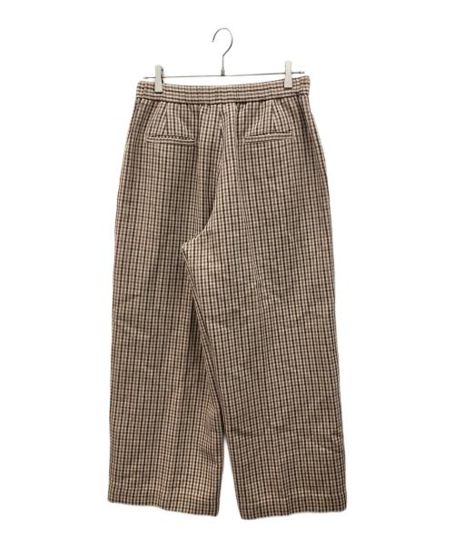 45rpm（45アールピーエム）45rpm (45アールピーエム) チェックワイドパンツ ブラウン サイズ:3の古着・服飾アイテム