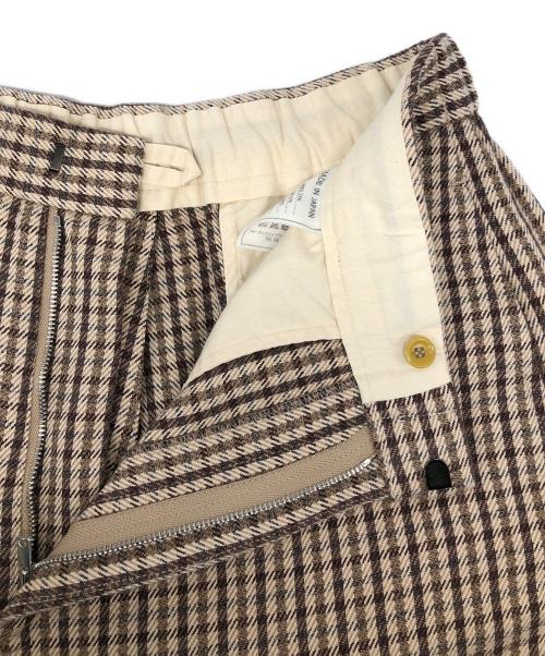 45rpm（45アールピーエム）45rpm (45アールピーエム) チェックワイドパンツ ブラウン サイズ:3の古着・服飾アイテム
