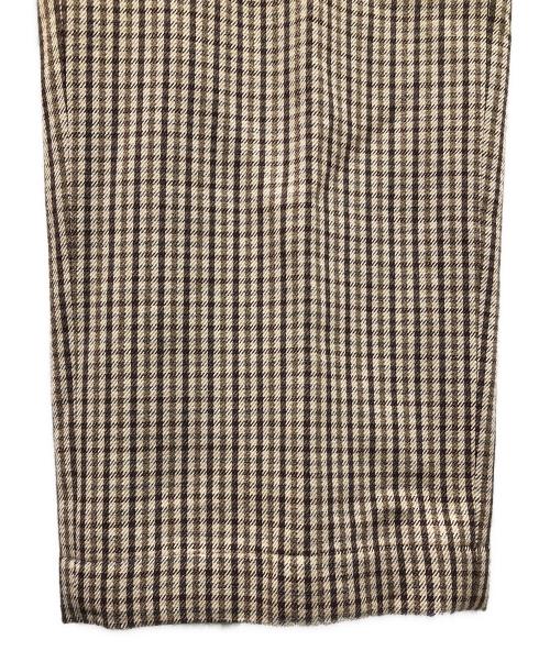 45rpm（45アールピーエム）45rpm (45アールピーエム) チェックワイドパンツ ブラウン サイズ:3の古着・服飾アイテム