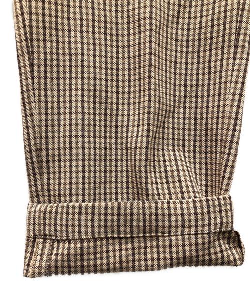 45rpm（45アールピーエム）45rpm (45アールピーエム) チェックワイドパンツ ブラウン サイズ:3の古着・服飾アイテム