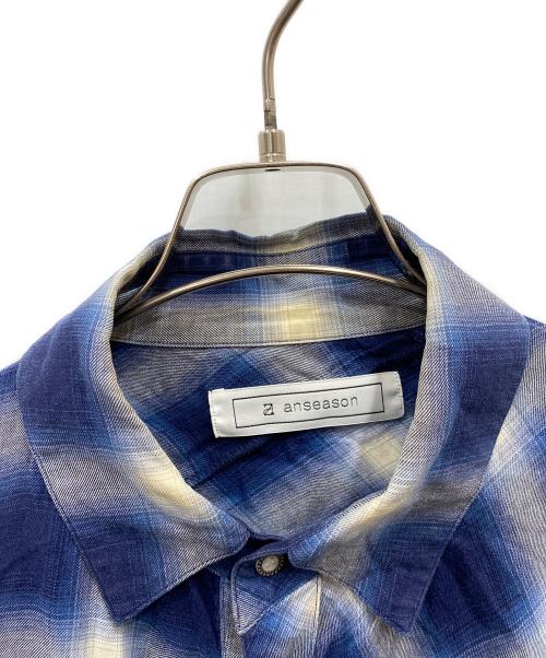 ANREALAGE（アンリアレイジ）ANREALAGE (アンリアレイジ) 変形チェックシャツ ブルー サイズ:-の古着・服飾アイテム
