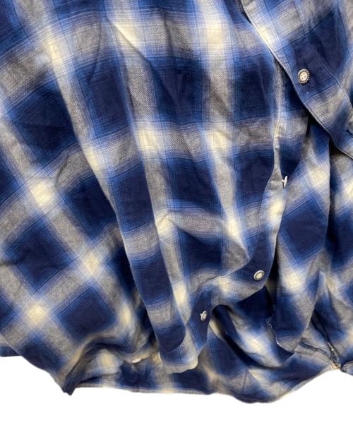 ANREALAGE（アンリアレイジ）ANREALAGE (アンリアレイジ) 変形チェックシャツ ブルー サイズ:-の古着・服飾アイテム