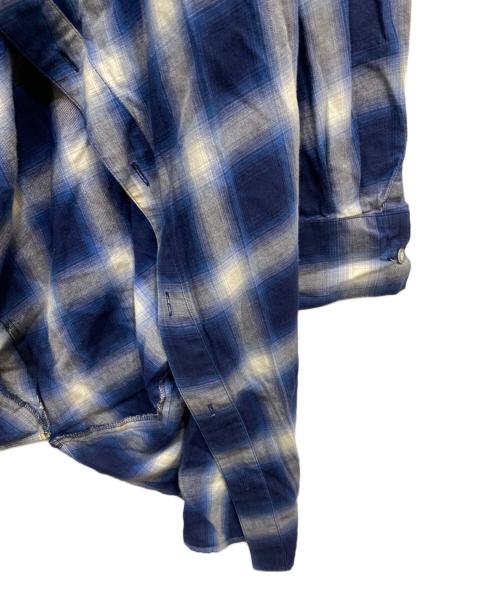 ANREALAGE（アンリアレイジ）ANREALAGE (アンリアレイジ) 変形チェックシャツ ブルー サイズ:-の古着・服飾アイテム