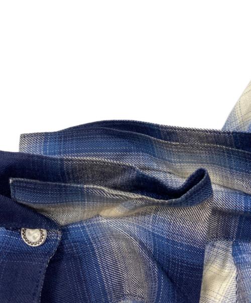 ANREALAGE（アンリアレイジ）ANREALAGE (アンリアレイジ) 変形チェックシャツ ブルー サイズ:-の古着・服飾アイテム