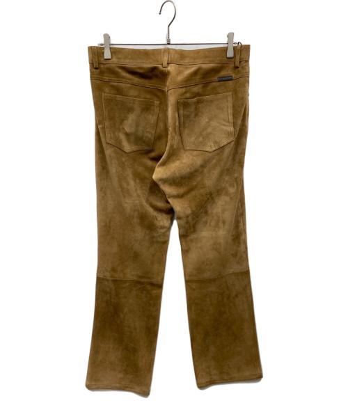 LOUIS VUITTON（ルイ ヴィトン）LOUIS VUITTON (ルイ ヴィトン) 裏地ダミエ柄ゴートスキン スウェードレザーパンツ ブラウン サイズ:48の古着・服飾アイテム
