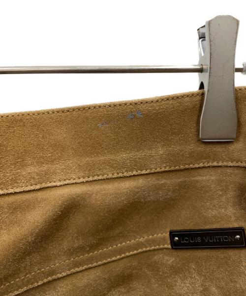 LOUIS VUITTON（ルイ ヴィトン）LOUIS VUITTON (ルイ ヴィトン) 裏地ダミエ柄ゴートスキン スウェードレザーパンツ ブラウン サイズ:48の古着・服飾アイテム